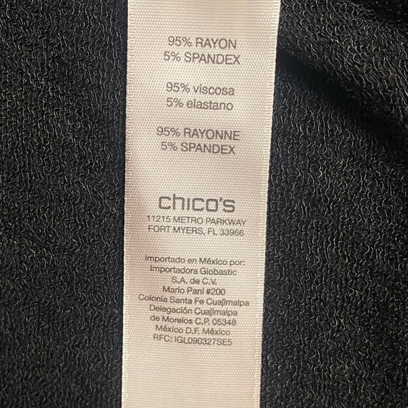 Black Zenergy by Chico’s Zipper Short-sleeve Blouse Size 0 - Picture 7 of 8